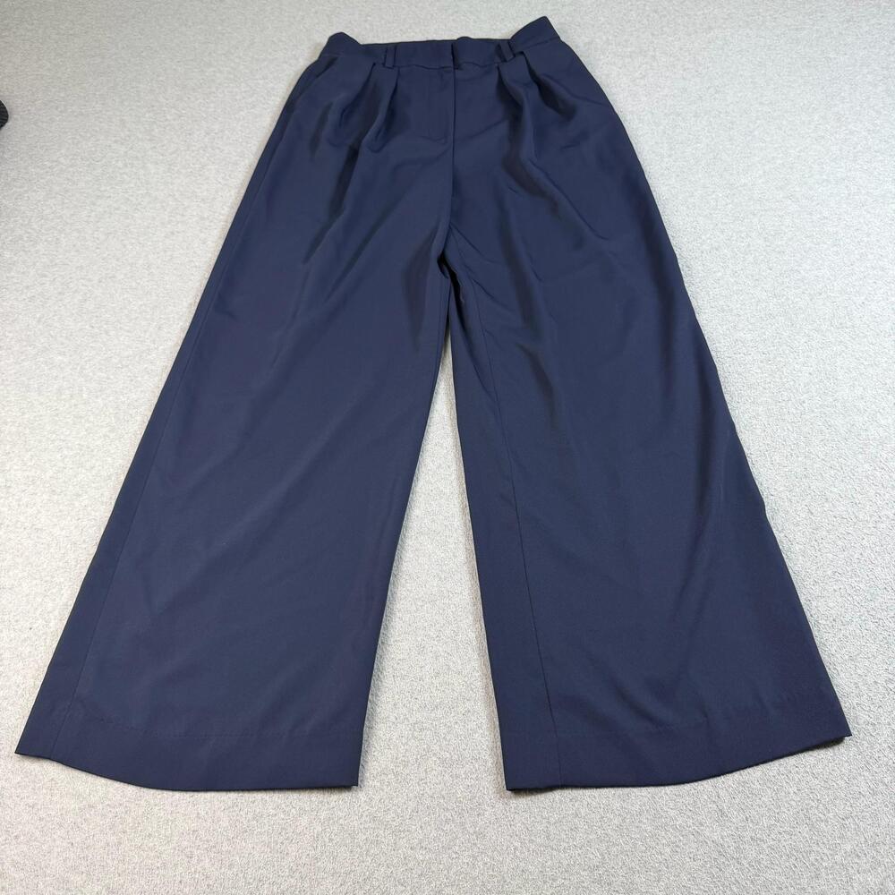Halogen Pant Women Small Blue Wide Leg Pleated Stretch Office Career Heritage